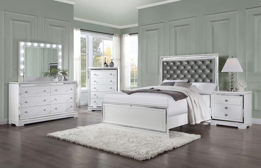 Eleanor 5piece Queen Bedroom Set White Lindor Furniture